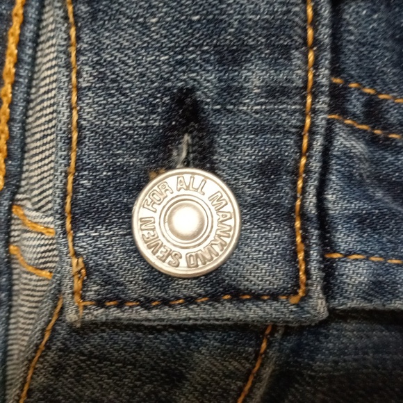 7 For All Mankind Cropped Blue Jeans Size 26 Waist - Picture 7 of 7